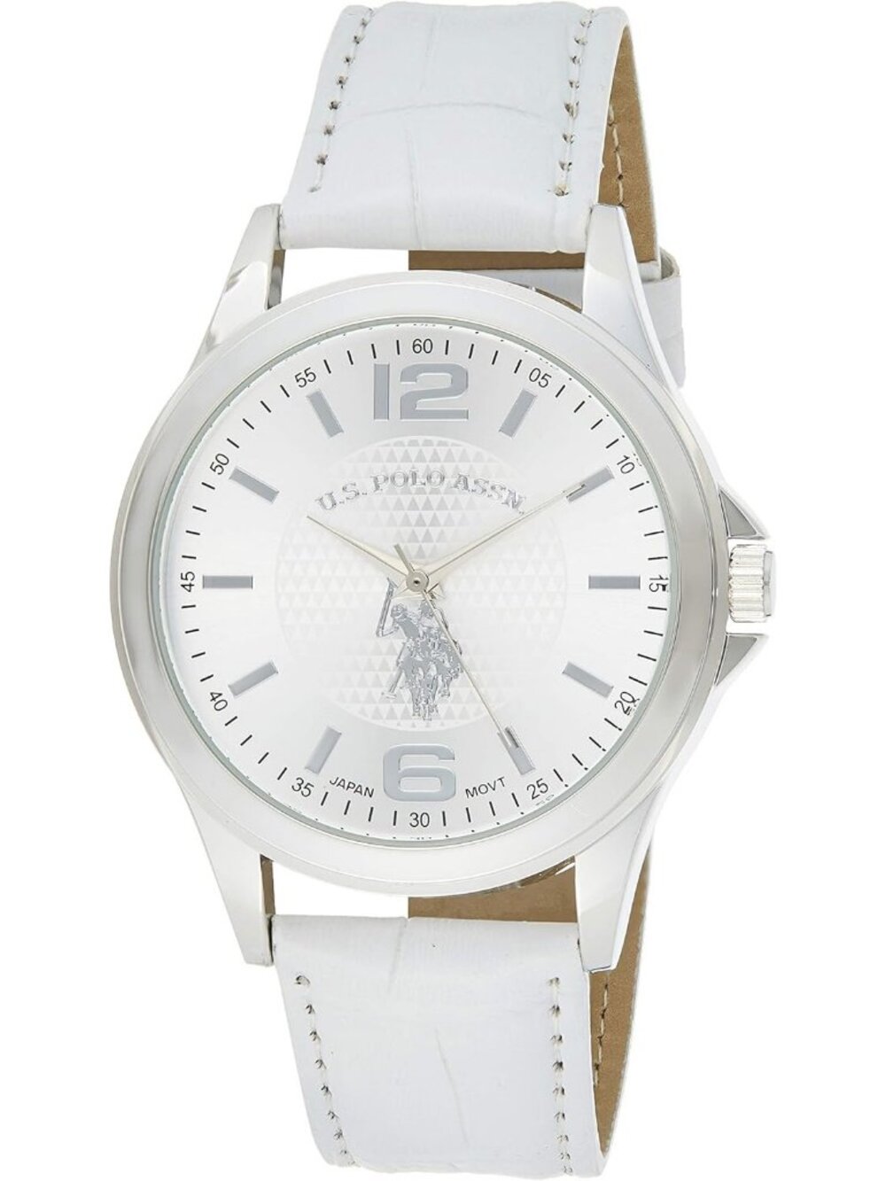 Men's White Analog Quartz Display Polo Assn Buckle Solid Sports Classic Watch